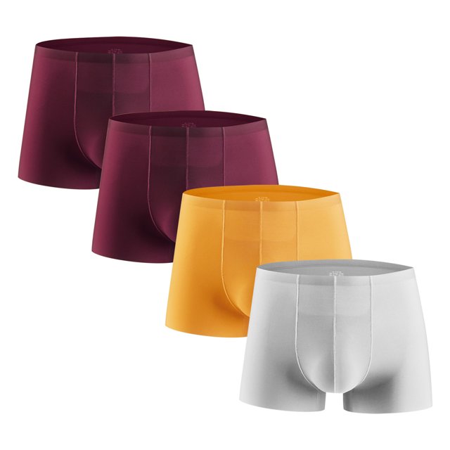 Plebaso Mens 4 Pack Boxer Briefs Breathable Stretch Underwear Soft Boxers for Men Short Leg Underpants
