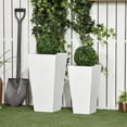 thumbnail image 2 of Outsunny Ensemble de 2 Pots de Fleurs d'Extérieur avec Trous de Drainage, Blanc, 2 of 10