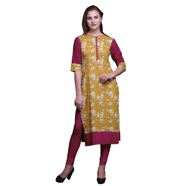 Bimba Kurta Imprimée d'Été, Tunique Droite, Robes pour Femmes