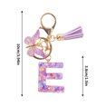 thumbnail image 3 of TopLLC Tools&Home Improvement Initial Letter Keychains For Women Tassel Purple Cute Car Keychain For Wallet Backpack Bag A chopper, 3 of 4