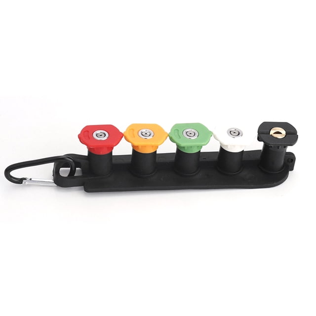 Graflsoa Ensemble de Buses de Nettoyeur Haute Pression 5 Couleurs avec Base en ABS, Embouts en Acier Inoxydable et Support Compact (16.2cm)