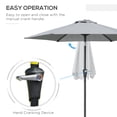 thumbnail image 4 of Outsunny Patio Sun Umbrella, Outdoor Parasol with 6 Ribs, Light Grey, 4 of 10
