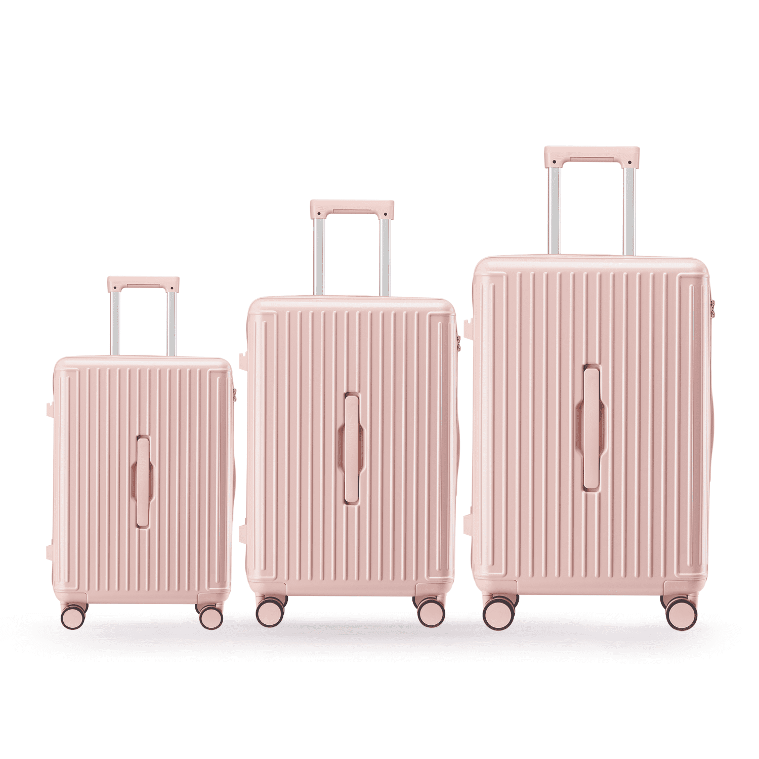 WINGOMART 3-Piece Luggage Set Lightweight Durable PC+ABS Hardshell, Double Spinner Wheels, TSA Lock - 22in/26IN/30in - PINK