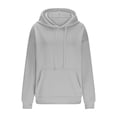 thumbnail image 3 of Besolor Womens Plus Size Hoodies Long Sleeve Drawstring Pullover Tops Casual Loose Fall Winter Hooded Sweatshirts, 3 of 7