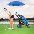 thumbnail image 3 of Gymax Chariot de Golf Pliable à 3 Roues à Pousser et Tirer avec Poignée Réglable Bleu, 3 of 10