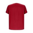 thumbnail image 3 of Chemises en Lin pour Femmes Grande Taille Henley à Manches Courtes d'Été Décontractées Hauts Ourlet Fendu Boutons devant Blouses Fluides Chic Rouges, 4TG, 3 of 7