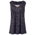 thumbnail image 2 of Innerwin Haut d'Été Col en V Débardeurs pour Femmes Imprimé Floral Boho T-Shirts Noir 5TG, 2 of 5