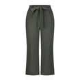thumbnail image 4 of Dealovy Pantalon Capri pour Femmes en Coton et Lin, Grande Taille, Taille à Cordon, Léger, Pantalon Court, 4 of 6