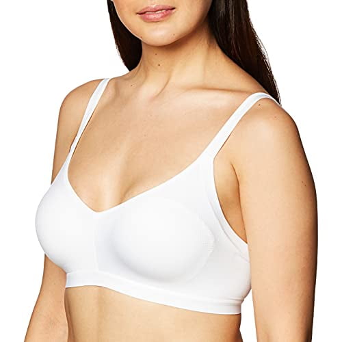 Warner's womens Blissful Benefits Underarm-smoothing With Seamless Stretch Wireless Lightly Lined Comfort Rm3911 T Shirt Bra, White, Medium US