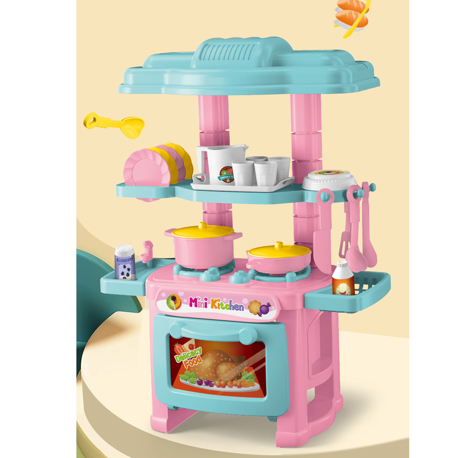 Pretend Play Kitchen Toys,  Kitchen Toys Set Integrated Immersive  for Gift
