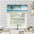 thumbnail image 4 of Kitchen Curtains and Valances Set,Palms Tree Ocean Tropical Sea Window Treatments Tiers Beach Theme Semi Sheer Half/Short Curtains for Small Windows Cafe /Living Room/ Bedroom 54x36 in, 3-Piece, 4 of 5
