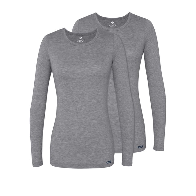 Adar sous-Couches pour Femmes, Lot de 2 - T-Shirt de sous-Couche à Manches Longues Confortable