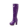 thumbnail image 4 of LSLJS Bottes à Talons Hauts Jusqu'aux Genoux pour Femmes, Bottes à Talons Hauts Jusqu'aux Genoux pour Femmes Mode Multicolores à Talon Épais à Bout Rond, Bottes Jusqu'aux Genoux pour Femmes, 4 of 6