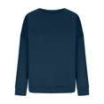 thumbnail image 4 of Bmisegm Chandail à Manches Longues pour Femmes, Col Rond Décontracté, Coupe Ample, Chandail à Capuchon en Molleton, Hauts d'Automne, Chandail pour Femmes, Bleu Marine, TG, 4 of 6