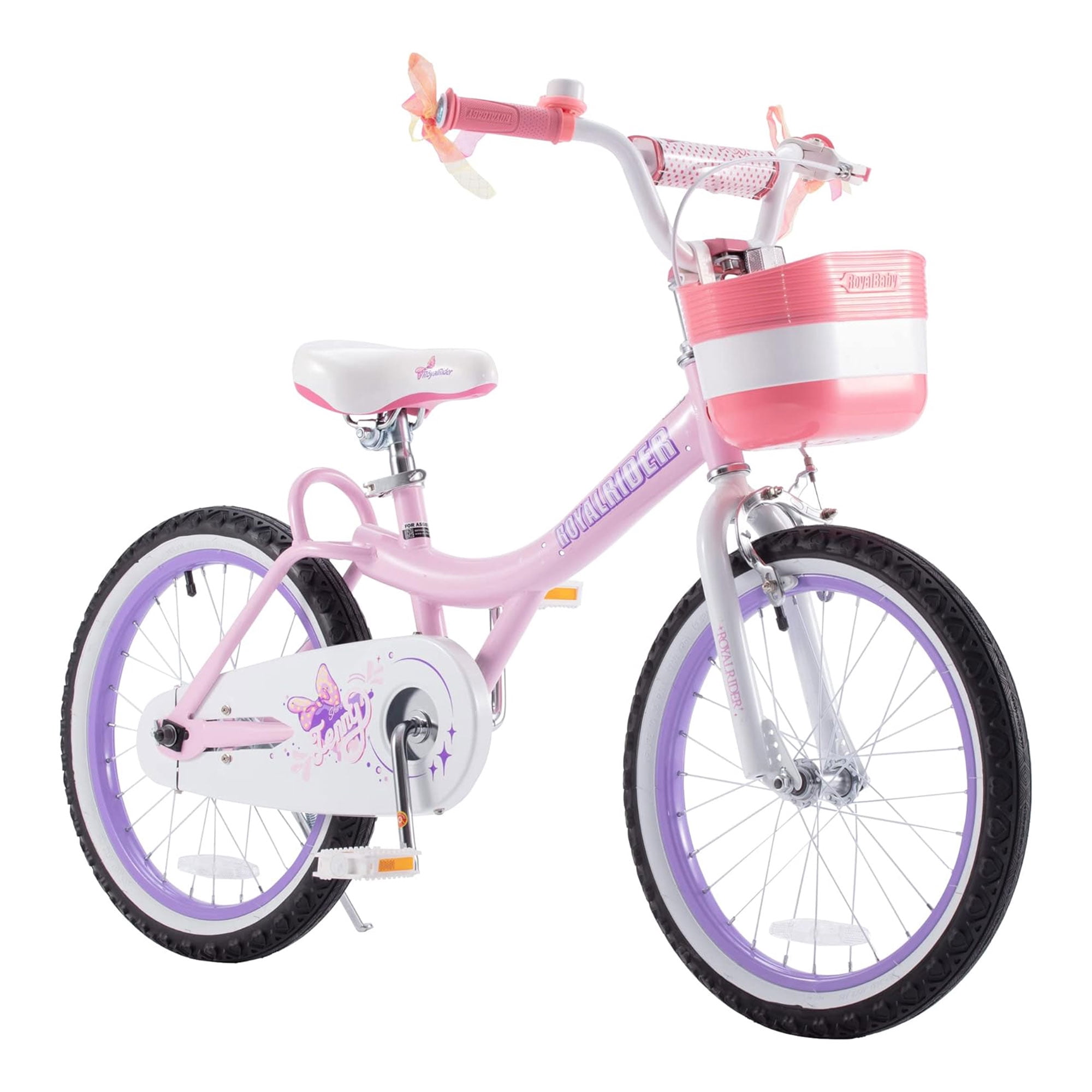 RoyalBaby Princess Girl Kids Outdoor Bicycle 18 Inch with Kickstand, Jenny/Pink