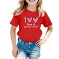 thumbnail image 1 of PMVFHDE Hauts d'Été pour Filles Chic Hauts Tendance pour Filles T-Shirts pour Filles T-Shirts à Manches Courtes pour Filles T-Shirt pour Filles Hauts à Manches Courtes Imprimé Col Rond T-Shirt Ample à Manches Courtes Haut Rouge, 10-11 Ans, 1 of 4