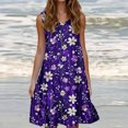 thumbnail image 1 of Ovzne Robes d'Été pour Femmes 2025 Robe pour Femme Mode pour Femmes Vacances Été Couleur Unie Sans Manches Robe de Fête de Plage Robe pour Femmes Imprimée Liquidation, 1 of 6