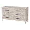 thumbnail image 1 of FM FURNITURE Luxor Commode Double à 6 Tiroirs Bois d'Ingénierie Gris Pâle, 1 of 7