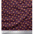 thumbnail image 1 of Soimoi Poly Georgette Fabric Leaves, & Rose Floral Printed Fabric 1 Yard 52 Inch Wide, 1 of 3