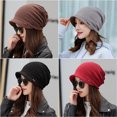 thumbnail image 4 of Women's Cotton Hat Thick Warm Windproof Simple Solid Color Beanie Hat, 4 of 7
