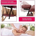 thumbnail image 4 of Table de Massage Portable Lit de Massage Lit de Spa Hauteur Réglable Table de Massage 2 Lits de Massage Pliants 73 Pouces Lit de Spa Berceau pour le Visage Lit de Salon avec Étui de Transport 锛 Burgundy, 4 of 7