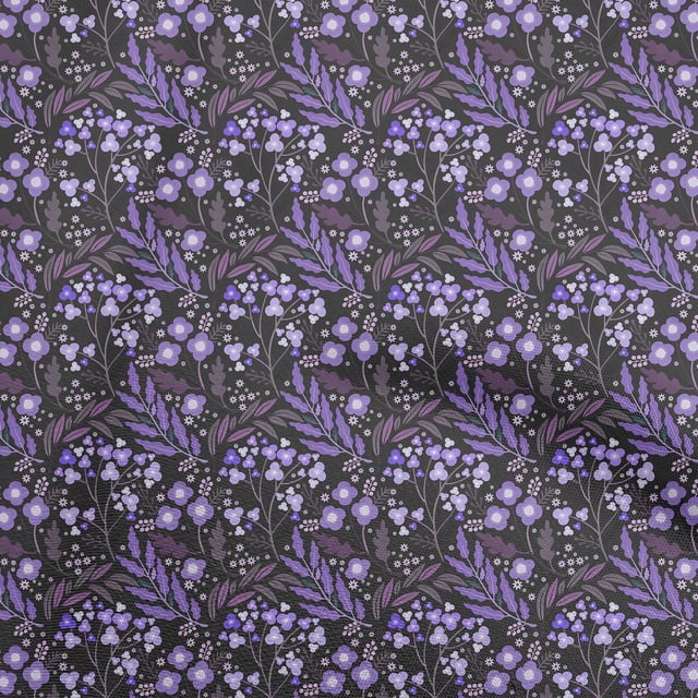 oneOone Tissu Georgette Viscose Violet Floraux Matériel de Robe Tissu Imprimé Tissu au Mètre 42 Pouces de Large