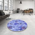 thumbnail image 4 of Ahgly Company Tapis d'Intérieur Lavable en Machine Carré Transitionnel Jeans Bleu, 3 Pieds Carré, 4 of 7