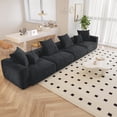 thumbnail image 2 of The Magic Home Canapé Sectionnel Modulaire Convertible en Velours Côtelé à 4 Places, Noir, 2 of 10
