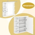 thumbnail image 3 of Gymax Armoire de Rangement Murale pour Salle de Bain avec Miroir et Tablettes Ajustables, Blanc, 3 of 10