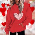thumbnail image 2 of Plebaso Sweat à Capuche Imprimé Cœur pour Femmes, Manches Longues, Pull Ample avec Poches, 2 of 5