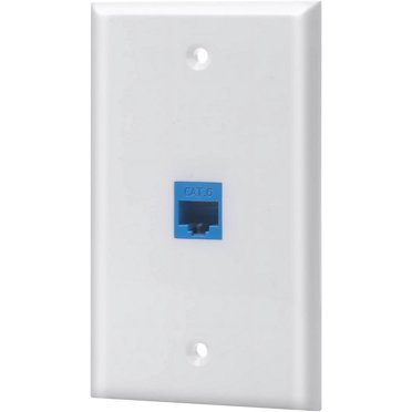 HAHDAXIA Ethernet Wall Plate, Cat6 Keystone Female to Female - White (1 Port)