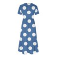 thumbnail image 4 of Snorda Robe Longue Ample à Imprimé pour Femmes, à Manches Courtes, avec Poche et Col Rond, 4 of 4