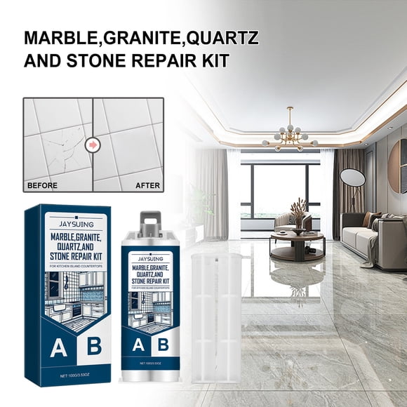 Dvkptbk Ceramic tile adhesive Countertop Repair Kit Marbled Granites Repair To Fix Nicks Chips Scratches Granites Marbled Porcelain Quartz and Other Natural Stone Acrylic Surfaces100ml