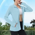 thumbnail image 2 of Long Sleeve Jackets for Women Quick Dry Athletic Stretch Blouses Rash Guard Slim Fit Shirts Tops Hiking Running Blouse Sun Protection Hoodie, 2 of 7