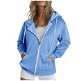 thumbnail image 1 of Timegard Zip up Hoodies for Women Long Sleeve Sweatshirt Fall Winter Solid Color Comfy Jacket with Pockets, 1 of 6