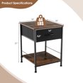 thumbnail image 4 of Costway 2 Pcs Table de Chevet à 2 Niveaux avec Tiroir pour Salon, 4 of 10