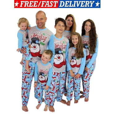 Family Matching Christmas Pajamas Set,Snowman Printing Tops Long Pants Sleepwear