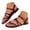 Wine, variant on Women's Lightweight Flat Beach Sandals Open Toe Lightweight Flip Flops Buckle Ankle Strap Tong Sandal Brown Size 6.5