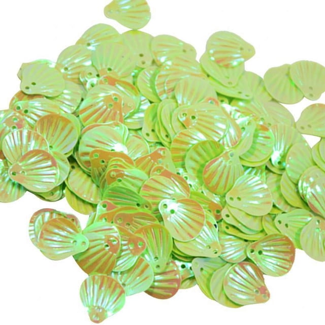 veasfak 15mm DIY Shell Loose Sequin Paillette Sewing Garment Embellishment Wedding Craft Green