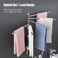 thumbnail image 4 of Swivel Out Towel Racks with Hooks 3-Bars Foldable Arms Bath Towel Hanger Wall Mount Towel, 4 of 8