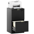 thumbnail image 1 of HOMCOM 2 Drawer File Cabinet Fluted Vertical Filing Cabinet with Lock Black, 1 of 10