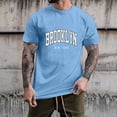 thumbnail image 3 of BOBOGOJP T-Shirt à Manches Courtes pour Homme Adulte, Chandails Décontractés à Imprimé, Col Rond, T-Shirts à Manches Courtes (Bleu Pâle, 4TG), 3 of 4