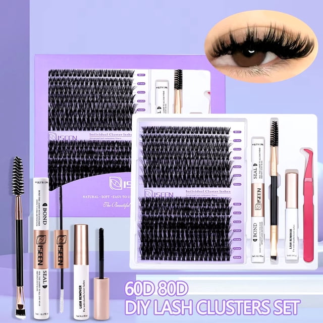 DIY Lash Extension Kit: Mixed Style Lash Clusters with Bond & Seal...