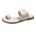 thumbnail image 1 of Women 2022 Casual Adjustable Hook Loop Sandals Summer Open Toe Slides Sandals Flat Sandal, 1 of 5