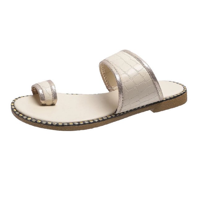 Women 2022 Casual Adjustable Hook Loop Sandals Summer Open Toe Slides Sandals Flat Sandal