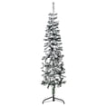 thumbnail image 1 of vidaXL Slim Artificial Half Christmas Tree with Flocked Snow 150 cm, 1 of 1