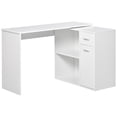 thumbnail image 1 of HOMCOM Bureau en L Table d'Ordinateur d'Angle avec Rangement pour Bureau à Domicile, 1 of 10