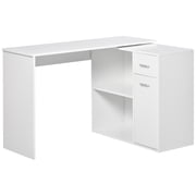 HOMCOM L Shaped Desk Corner Computer Table with Storage for Home Office