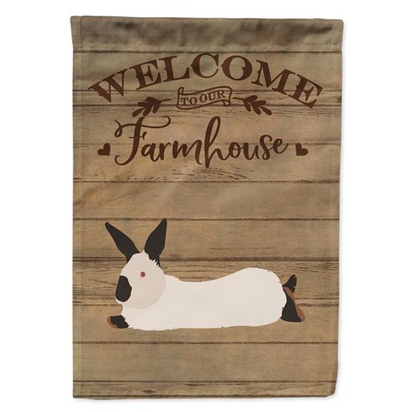 Carolines Treasures CK6911CHF California White Rabbit Welcome Canvas House Flag - 28 x 0.01 x 40 in.