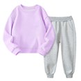 thumbnail image 1 of LIJCC Ensemble Deux Pièces pour Filles, Automne et Hiver, Chandail à Col Rond Rembourré et Pantalon, 1 of 4